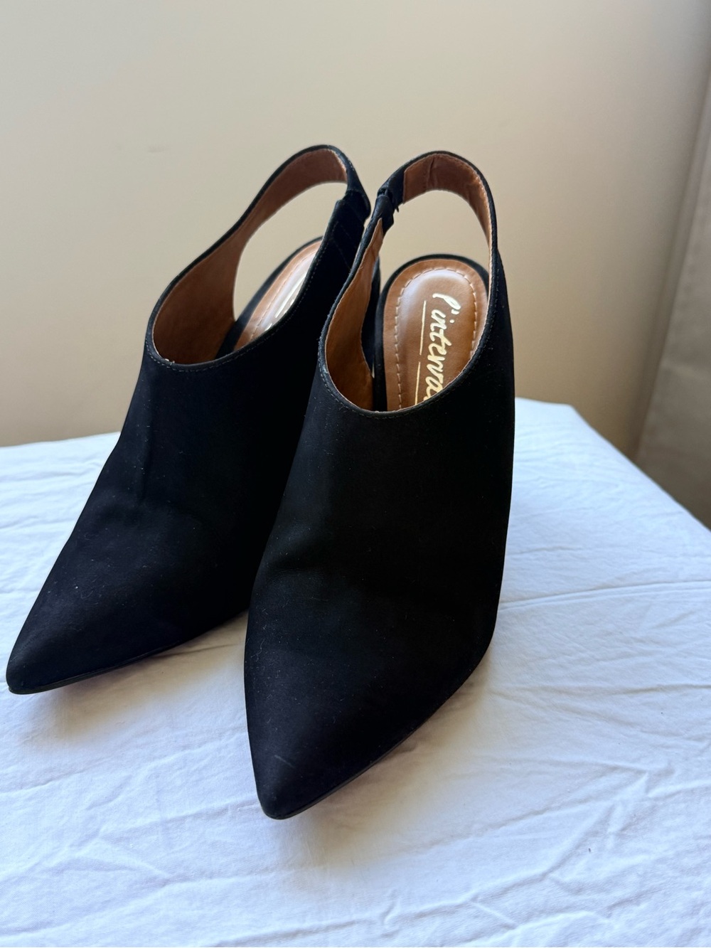 L'INTERVALLE Black Pointed Toe Slingback Heels - Picture 5 of 8